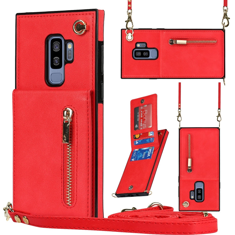 Cross-body Zipper Square TPU+PU Back Cover Case with Holder & Card Slots & Wallet & Strap, For Samsung Galaxy Note10+, For Samsung Galaxy S10, For Samsung Galaxy S10 Plus, For Samsung Galaxy S10e, For Samsung Galaxy S9, For Samsung Galaxy S9 Plus      ...