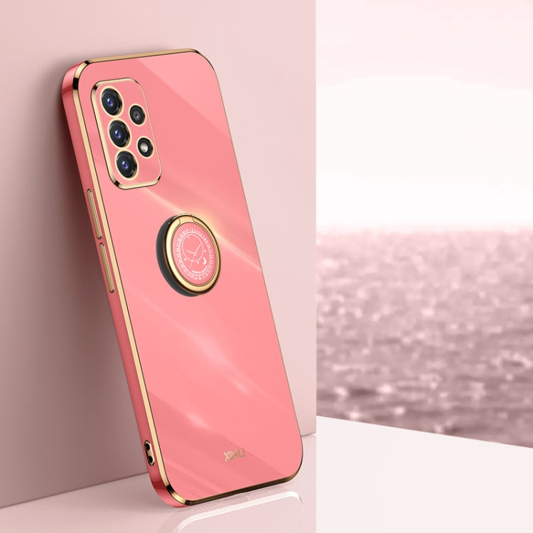 XINLI Straight Edge 6D Electroplate TPU Phone Case with Ring Holder, For Samsung Galaxy A22 4G, For Samsung Galaxy A72 5G, For Samsung Galaxy A82 5G, For Samsung Galaxy A52 5G