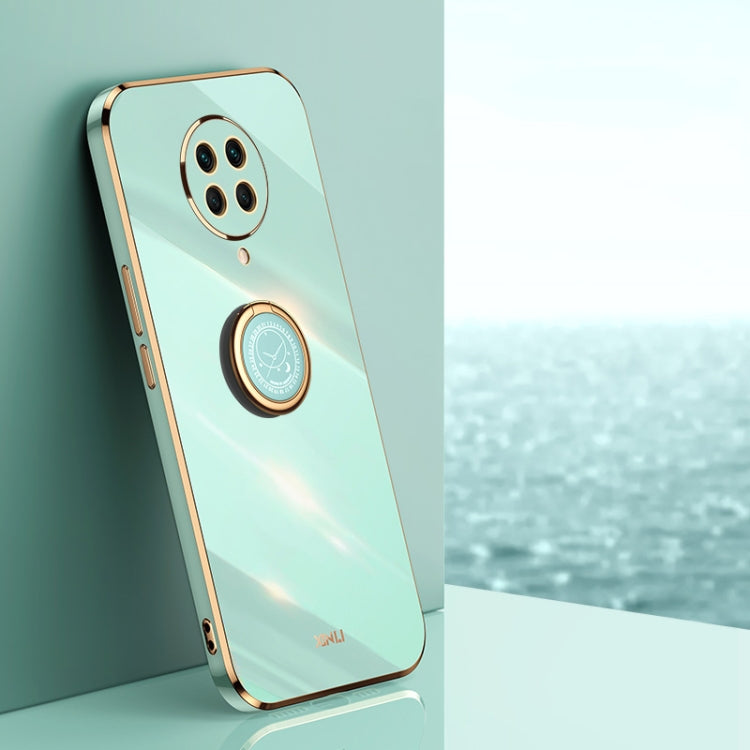 XINLI Straight Edge 6D Electroplate TPU Phone Case with Ring Holder, For Xiaomi Mi 11 Lite, For Xiaomi Redmi K30 Pro