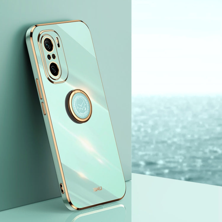 XINLI Straight Edge 6D Electroplate TPU Phone Case with Ring Holder, For Xiaomi Redmi K30, For Xiaomi Redmi K40, For Xiaomi Redmi Note 8 Pro, For Xiaomi Redmi Note 9 4G, For Xiaomi Redmi Note 9 5G, For Xiaomi Redmi Note 9S, For Xiaomi Mi 8