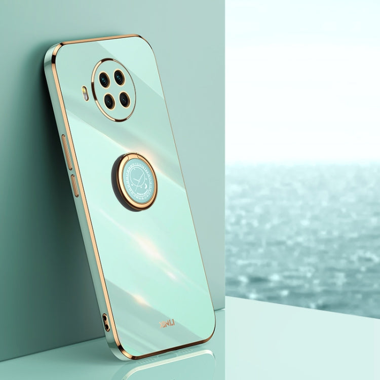 XINLI Straight Edge 6D Electroplate TPU Phone Case with Ring Holder, For Xiaomi Mi 9, For Xiaomi Mi 10 5G, For Xiaomi Mi 10S, For Xiaomi Mi 10T Lite 5G, For Xiaomi Mi 11, For Xiaomi Mi 11 Ultra