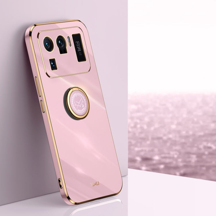 XINLI Straight Edge 6D Electroplate TPU Phone Case with Ring Holder, For Xiaomi Mi 9, For Xiaomi Mi 10 5G, For Xiaomi Mi 10S, For Xiaomi Mi 10T Lite 5G, For Xiaomi Mi 11, For Xiaomi Mi 11 Ultra