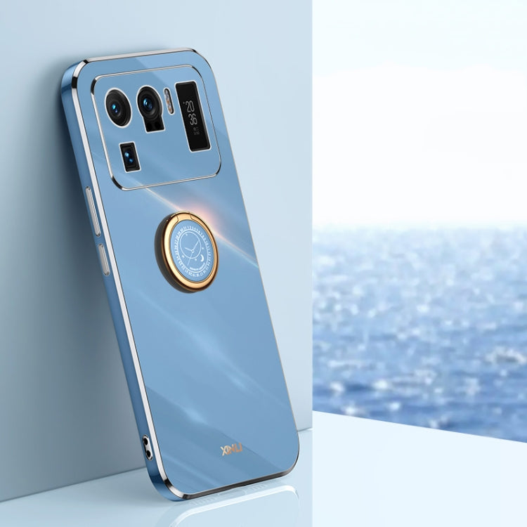 XINLI Straight Edge 6D Electroplate TPU Phone Case with Ring Holder, For Xiaomi Mi 9, For Xiaomi Mi 10 5G, For Xiaomi Mi 10S, For Xiaomi Mi 10T Lite 5G, For Xiaomi Mi 11, For Xiaomi Mi 11 Ultra