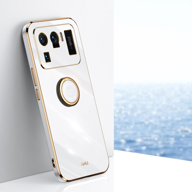 XINLI Straight Edge 6D Electroplate TPU Phone Case with Ring Holder, For Xiaomi Mi 9, For Xiaomi Mi 10 5G, For Xiaomi Mi 10S, For Xiaomi Mi 10T Lite 5G, For Xiaomi Mi 11, For Xiaomi Mi 11 Ultra