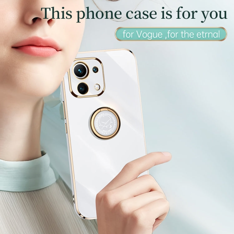 XINLI Straight Edge 6D Electroplate TPU Phone Case with Ring Holder, For Xiaomi Mi 11 Lite, For Xiaomi Redmi K30 Pro