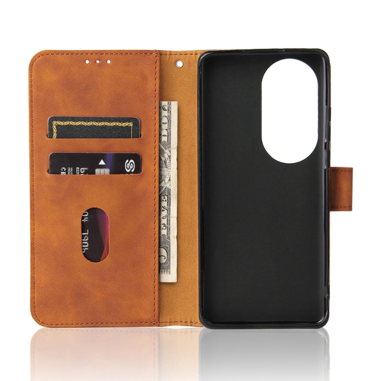 Solid Color Skin Feel Magnetic Buckle Horizontal Flip Calf Texture PU Leather Case with Holder & Card Slots & Wallet, For Huawei P50, For Huawei P50 Pro