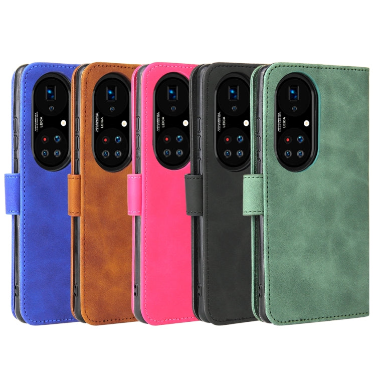 Solid Color Skin Feel Magnetic Buckle Horizontal Flip Calf Texture PU Leather Case with Holder & Card Slots & Wallet, For Huawei P50, For Huawei P50 Pro