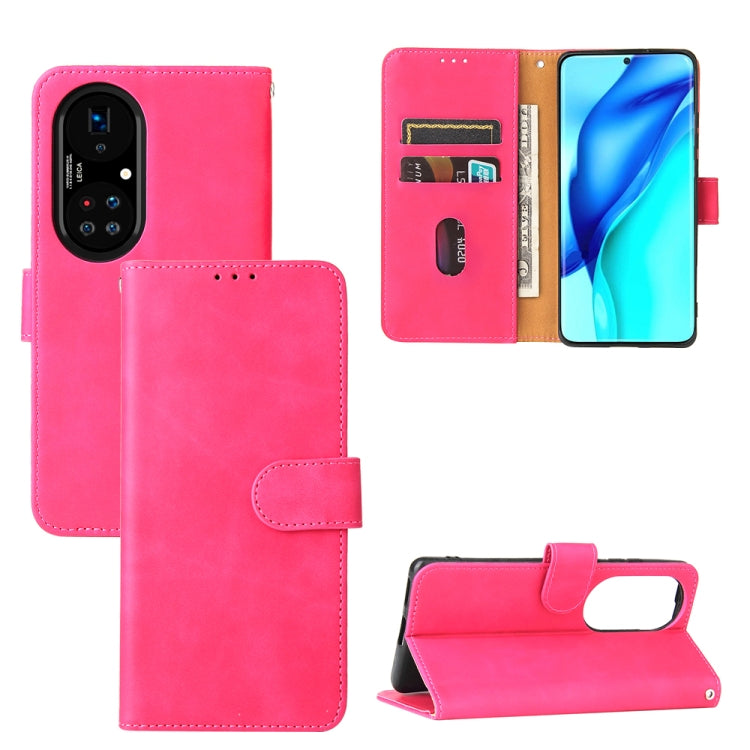 Solid Color Skin Feel Magnetic Buckle Horizontal Flip Calf Texture PU Leather Case with Holder & Card Slots & Wallet, For Huawei P50, For Huawei P50 Pro
