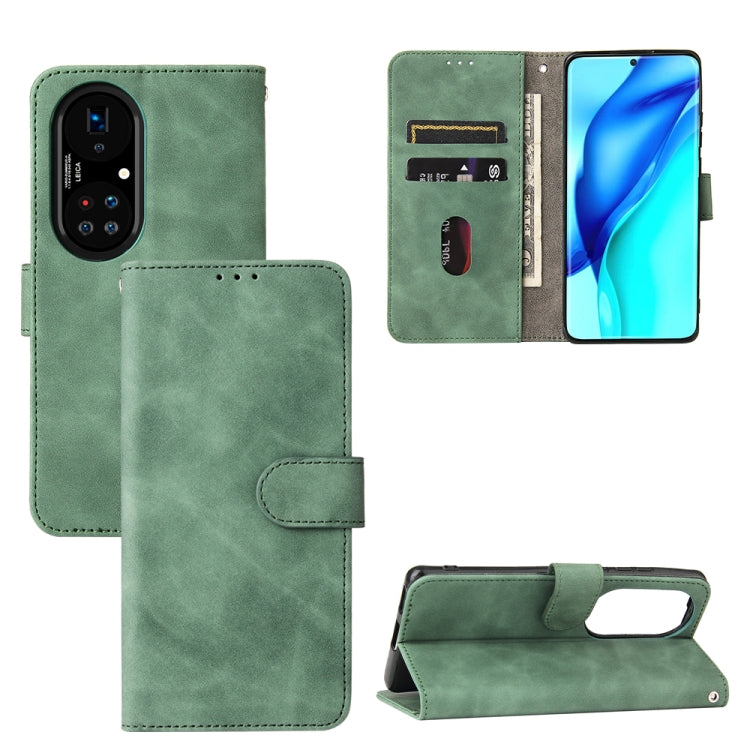 Solid Color Skin Feel Magnetic Buckle Horizontal Flip Calf Texture PU Leather Case with Holder & Card Slots & Wallet, For Huawei P50, For Huawei P50 Pro