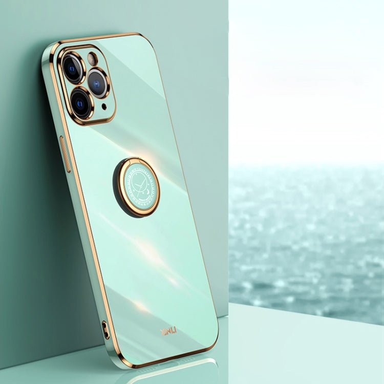 XINLI Straight Edge 6D Electroplate TPU Phone Case with Ring Holder, For iPhone 6 / 6s, For iPhone 6 Plus / 6s Plus, For iPhone 8 Plus / 7 Plus, For iPhone SE 2022 / SE 2020 / 8 / 7, For iPhone 11, For iPhone 11 Pro