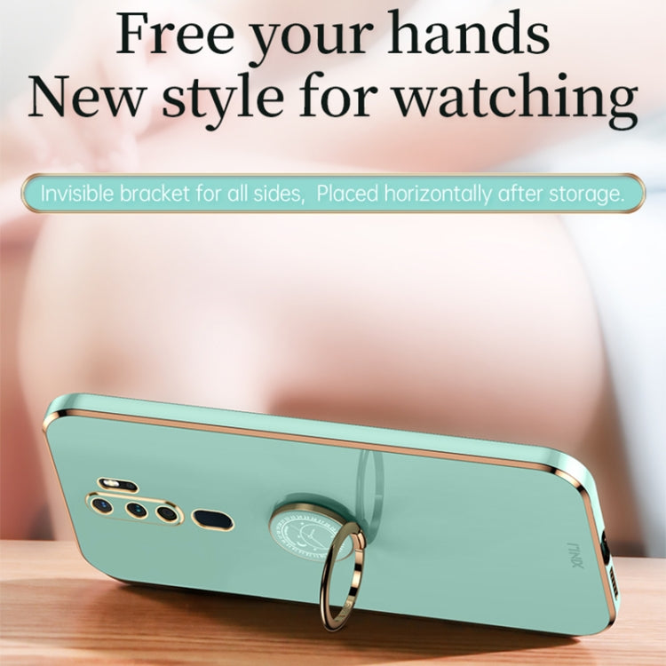 XINLI Straight Edge 6D Electroplate TPU Phone Case with Ring Holder, For OPPO A9 2020 / A11x, For OPPO A15, For OPPO A52, For OPPO A55 5G, For OPPO A72, For OPPO A91