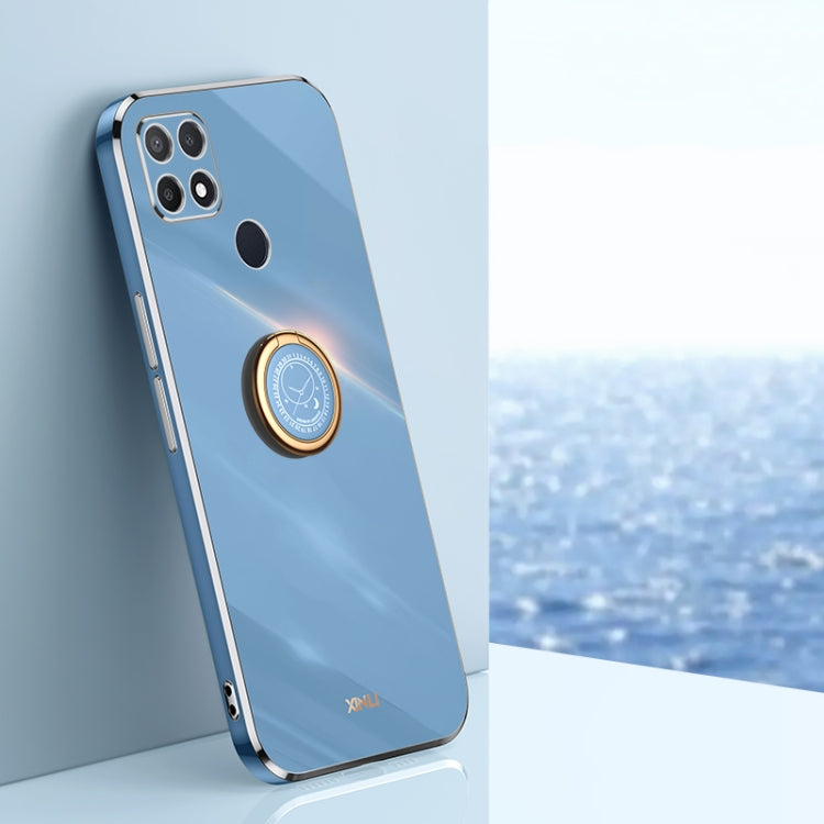 XINLI Straight Edge 6D Electroplate TPU Phone Case with Ring Holder, For OPPO A9 2020 / A11x, For OPPO A15, For OPPO A52, For OPPO A55 5G, For OPPO A72, For OPPO A91