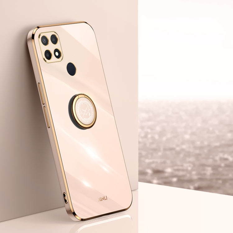 XINLI Straight Edge 6D Electroplate TPU Phone Case with Ring Holder, For OPPO A9 2020 / A11x, For OPPO A15, For OPPO A52, For OPPO A55 5G, For OPPO A72, For OPPO A91