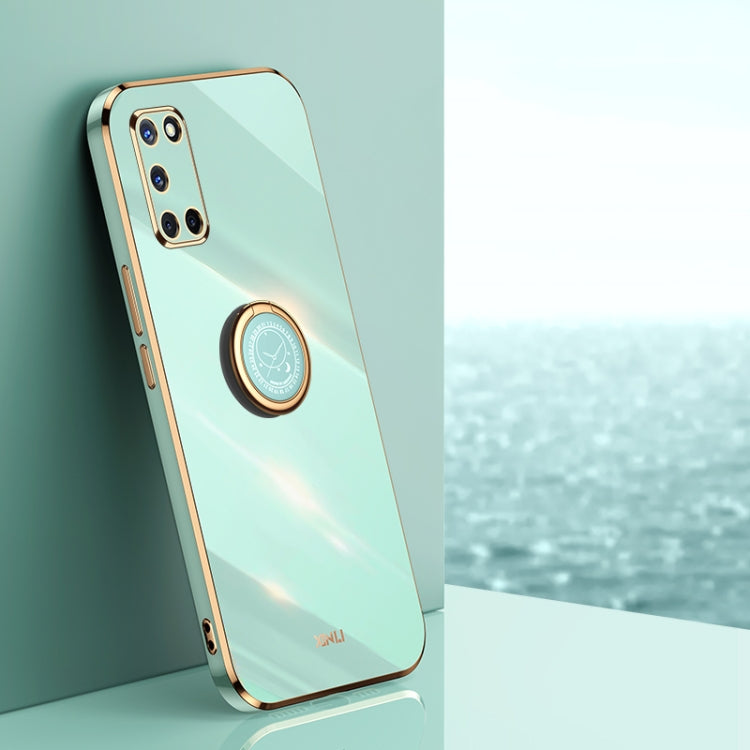 XINLI Straight Edge 6D Electroplate TPU Phone Case with Ring Holder, For OPPO A9 2020 / A11x, For OPPO A15, For OPPO A52, For OPPO A55 5G, For OPPO A72, For OPPO A91