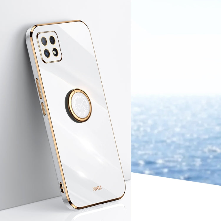 XINLI Straight Edge 6D Electroplate TPU Phone Case with Ring Holder, For OPPO A9 2020 / A11x, For OPPO A15, For OPPO A52, For OPPO A55 5G, For OPPO A72, For OPPO A91