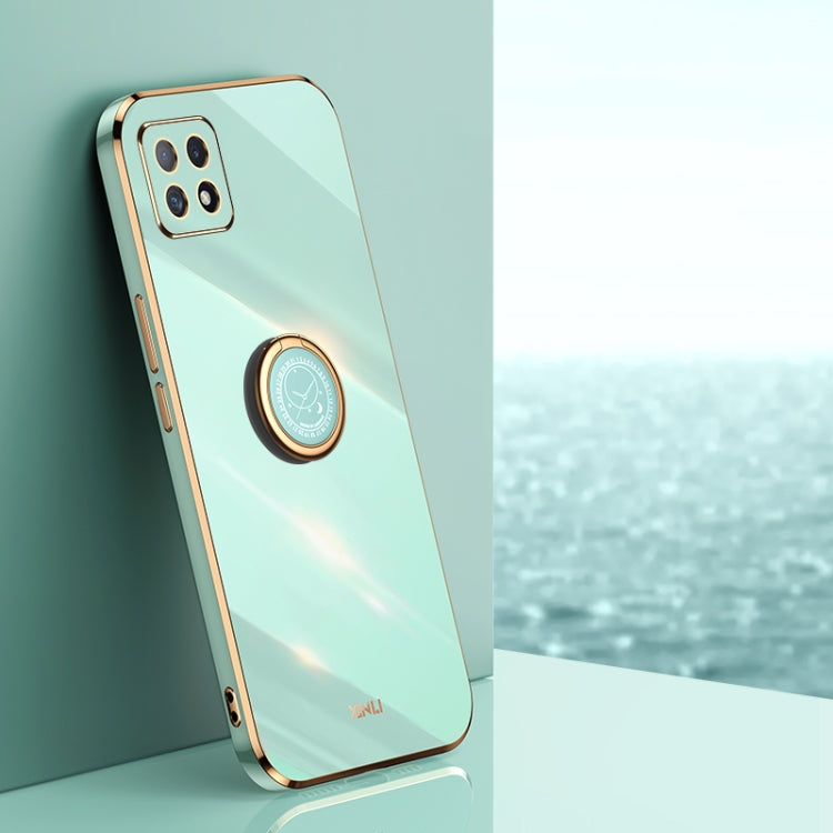 XINLI Straight Edge 6D Electroplate TPU Phone Case with Ring Holder, For OPPO A9 2020 / A11x, For OPPO A15, For OPPO A52, For OPPO A55 5G, For OPPO A72, For OPPO A91