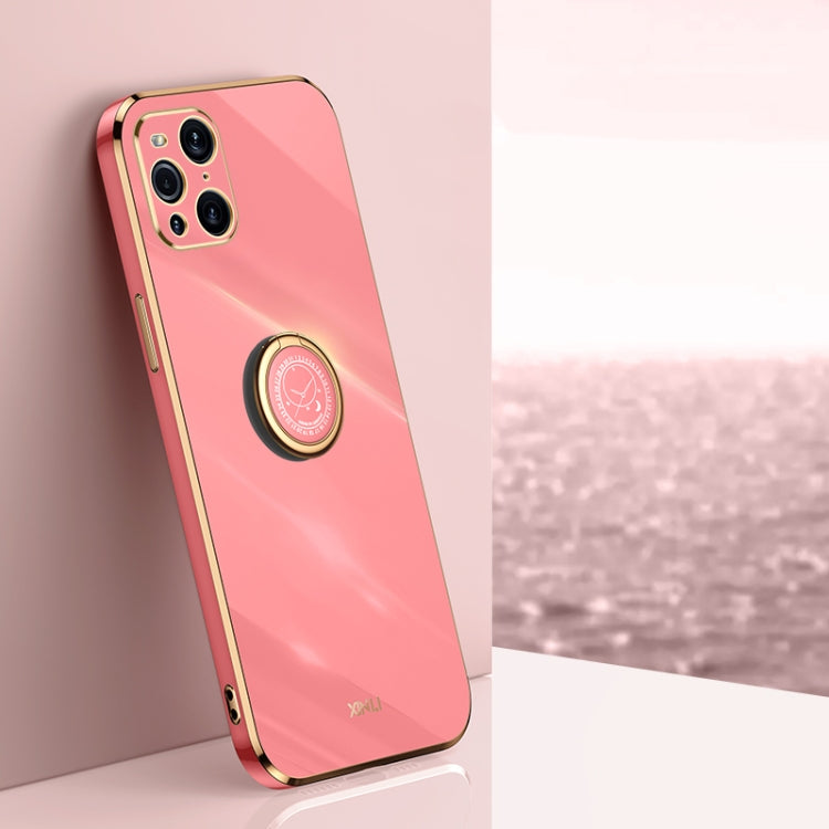 XINLI Straight Edge 6D Electroplate TPU Phone Case with Ring Holder, For OPPO A92s, For OPPO A93, For OPPO F11, For OPPO Find X3 Pro, For OPPO K9, For OPPO Reno4, For OPPO Reno4 Pro