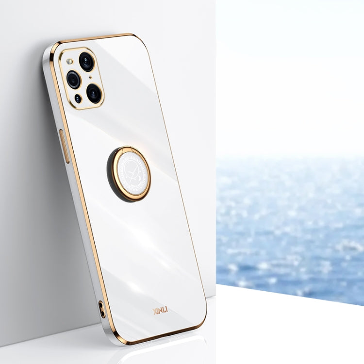 XINLI Straight Edge 6D Electroplate TPU Phone Case with Ring Holder, For OPPO A92s, For OPPO A93, For OPPO F11, For OPPO Find X3 Pro, For OPPO K9, For OPPO Reno4, For OPPO Reno4 Pro