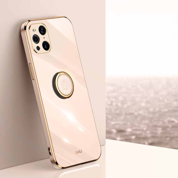 XINLI Straight Edge 6D Electroplate TPU Phone Case with Ring Holder, For OPPO A92s, For OPPO A93, For OPPO F11, For OPPO Find X3 Pro, For OPPO K9, For OPPO Reno4, For OPPO Reno4 Pro