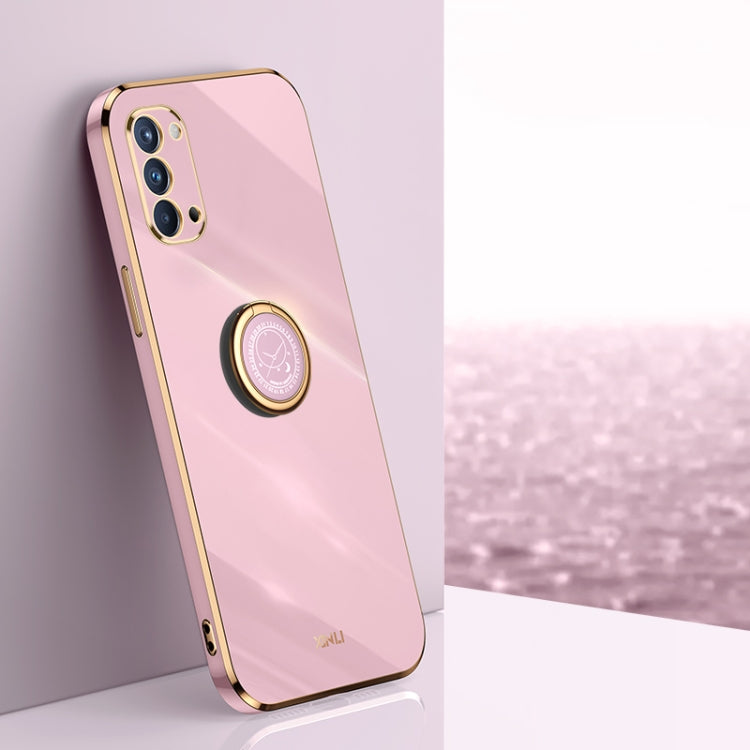 XINLI Straight Edge 6D Electroplate TPU Phone Case with Ring Holder, For OPPO A92s, For OPPO A93, For OPPO F11, For OPPO Find X3 Pro, For OPPO K9, For OPPO Reno4, For OPPO Reno4 Pro