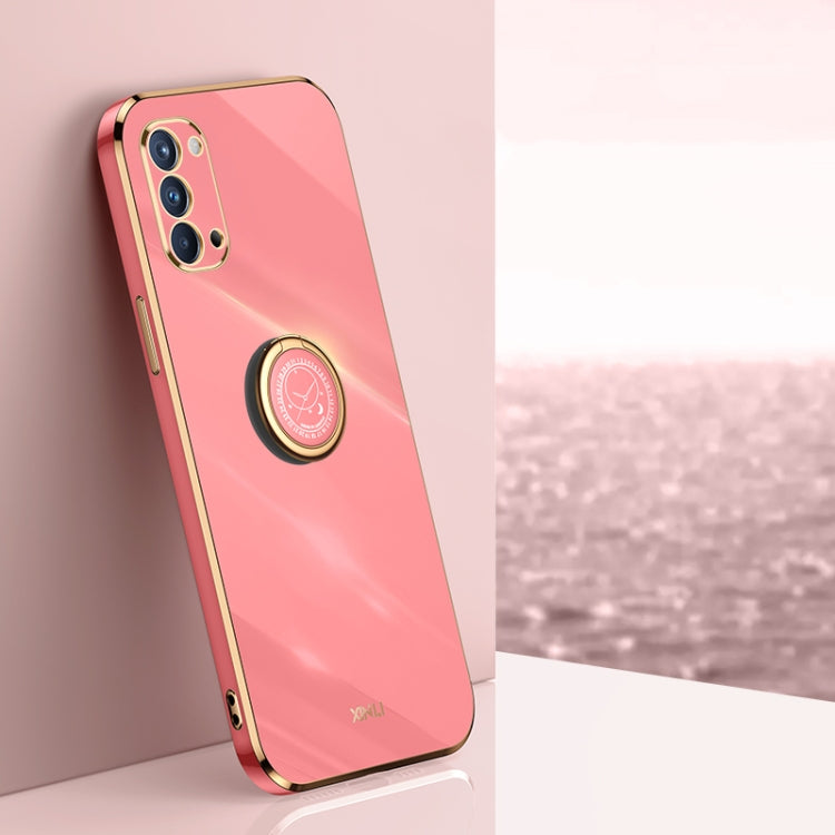 XINLI Straight Edge 6D Electroplate TPU Phone Case with Ring Holder, For OPPO A92s, For OPPO A93, For OPPO F11, For OPPO Find X3 Pro, For OPPO K9, For OPPO Reno4, For OPPO Reno4 Pro