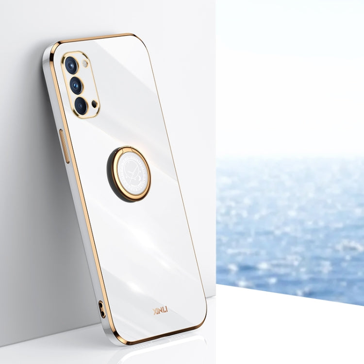 XINLI Straight Edge 6D Electroplate TPU Phone Case with Ring Holder, For OPPO A92s, For OPPO A93, For OPPO F11, For OPPO Find X3 Pro, For OPPO K9, For OPPO Reno4, For OPPO Reno4 Pro