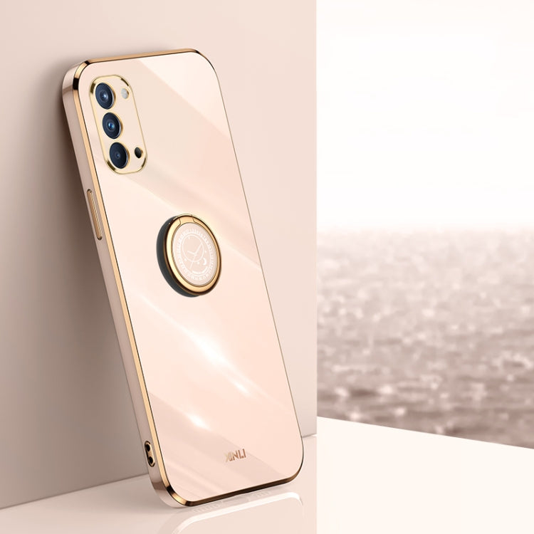 XINLI Straight Edge 6D Electroplate TPU Phone Case with Ring Holder, For OPPO A92s, For OPPO A93, For OPPO F11, For OPPO Find X3 Pro, For OPPO K9, For OPPO Reno4, For OPPO Reno4 Pro