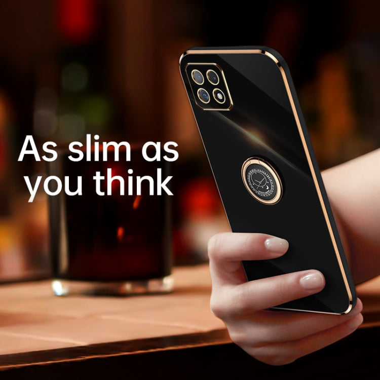 XINLI Straight Edge 6D Electroplate TPU Phone Case with Ring Holder, For OPPO Reno4 SE, For OPPO Reno5 4G, For OPPO Reno5 Pro, For OPPO Reno5 Pro+, For OPPO Reno6 5G, For OPPO Reno6 Pro 5G, For OPPO Reno6 Pro+ 5G