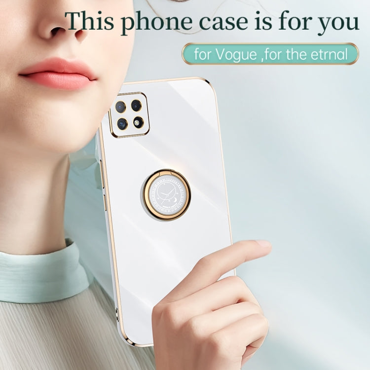 XINLI Straight Edge 6D Electroplate TPU Phone Case with Ring Holder, For OPPO Reno4 SE, For OPPO Reno5 4G, For OPPO Reno5 Pro, For OPPO Reno5 Pro+, For OPPO Reno6 5G, For OPPO Reno6 Pro 5G, For OPPO Reno6 Pro+ 5G