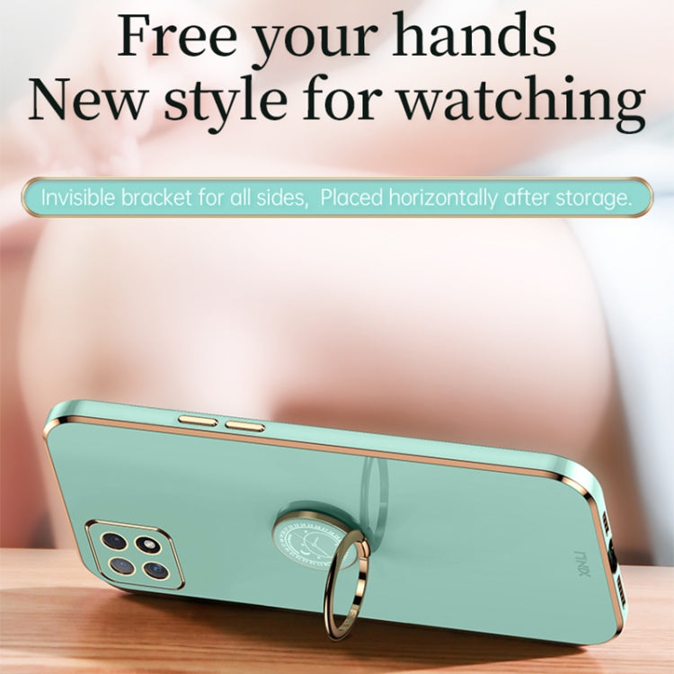 XINLI Straight Edge 6D Electroplate TPU Phone Case with Ring Holder, For OPPO Reno4 SE, For OPPO Reno5 4G, For OPPO Reno5 Pro, For OPPO Reno5 Pro+, For OPPO Reno6 5G, For OPPO Reno6 Pro 5G, For OPPO Reno6 Pro+ 5G