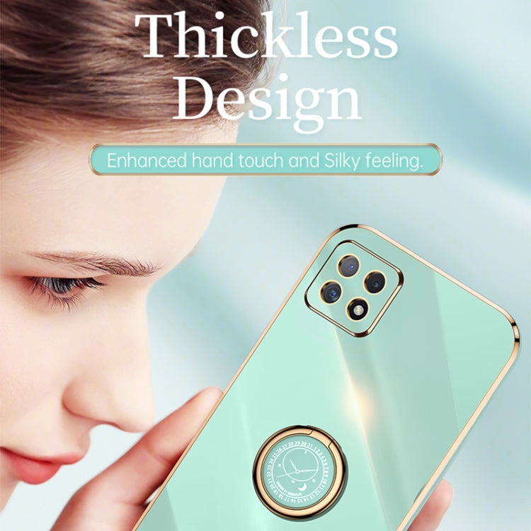 XINLI Straight Edge 6D Electroplate TPU Phone Case with Ring Holder, For OPPO Reno4 SE, For OPPO Reno5 4G, For OPPO Reno5 Pro, For OPPO Reno5 Pro+, For OPPO Reno6 5G, For OPPO Reno6 Pro 5G, For OPPO Reno6 Pro+ 5G