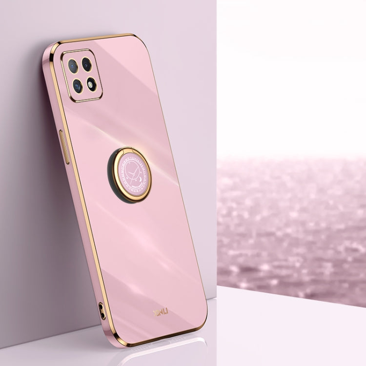 XINLI Straight Edge 6D Electroplate TPU Phone Case with Ring Holder, For OPPO Reno4 SE, For OPPO Reno5 4G, For OPPO Reno5 Pro, For OPPO Reno5 Pro+, For OPPO Reno6 5G, For OPPO Reno6 Pro 5G, For OPPO Reno6 Pro+ 5G