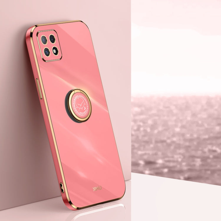 XINLI Straight Edge 6D Electroplate TPU Phone Case with Ring Holder, For OPPO Reno4 SE, For OPPO Reno5 4G, For OPPO Reno5 Pro, For OPPO Reno5 Pro+, For OPPO Reno6 5G, For OPPO Reno6 Pro 5G, For OPPO Reno6 Pro+ 5G