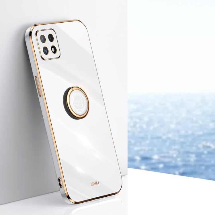 XINLI Straight Edge 6D Electroplate TPU Phone Case with Ring Holder, For OPPO Reno4 SE, For OPPO Reno5 4G, For OPPO Reno5 Pro, For OPPO Reno5 Pro+, For OPPO Reno6 5G, For OPPO Reno6 Pro 5G, For OPPO Reno6 Pro+ 5G