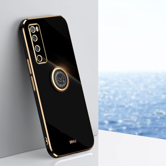 XINLI Straight Edge 6D Electroplate TPU Phone Case with Ring Holder, For Huawei nova 7 5G, For Huawei nova 7 Pro 5G, For Huawei nova 7 SE, For Huawei nova 8 5G, For Huawei nova 8 Pro 5G, For Huawei nova 8 SE
