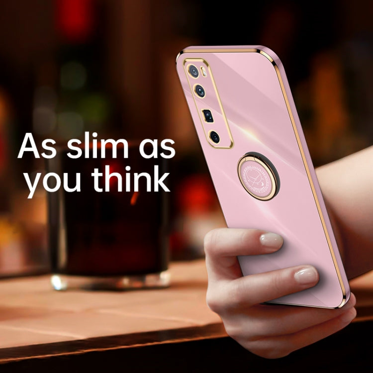 XINLI Straight Edge 6D Electroplate TPU Phone Case with Ring Holder, For Huawei nova 7 5G, For Huawei nova 7 Pro 5G, For Huawei nova 7 SE, For Huawei nova 8 5G, For Huawei nova 8 Pro 5G, For Huawei nova 8 SE