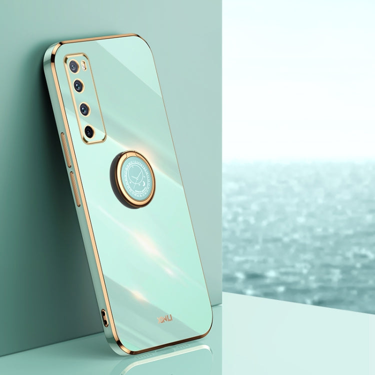 XINLI Straight Edge 6D Electroplate TPU Phone Case with Ring Holder, For Huawei nova 7 5G, For Huawei nova 7 Pro 5G, For Huawei nova 7 SE, For Huawei nova 8 5G, For Huawei nova 8 Pro 5G, For Huawei nova 8 SE