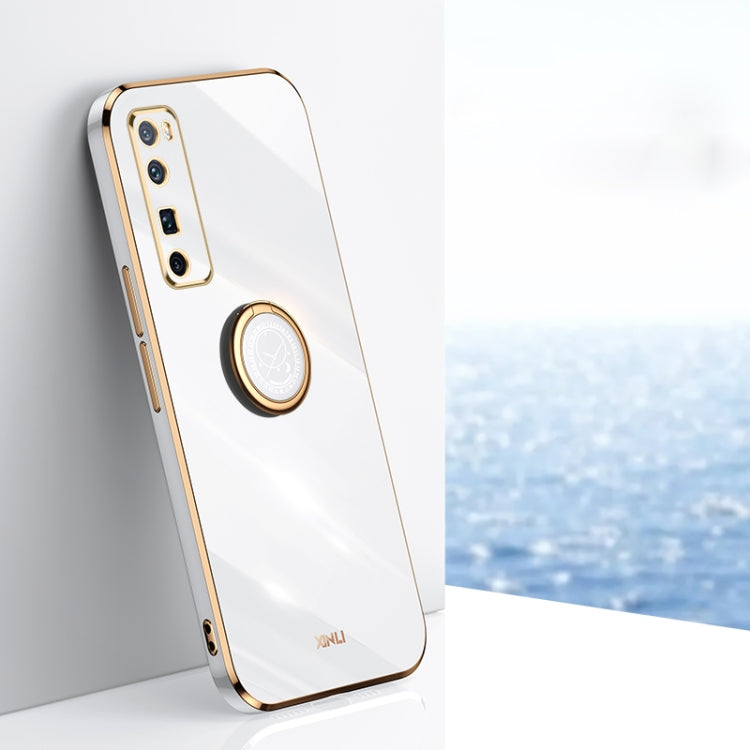 XINLI Straight Edge 6D Electroplate TPU Phone Case with Ring Holder, For Huawei nova 7 5G, For Huawei nova 7 Pro 5G, For Huawei nova 7 SE, For Huawei nova 8 5G, For Huawei nova 8 Pro 5G, For Huawei nova 8 SE