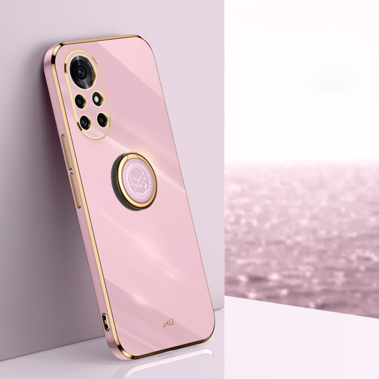 XINLI Straight Edge 6D Electroplate TPU Phone Case with Ring Holder, For Huawei nova 7 5G, For Huawei nova 7 Pro 5G, For Huawei nova 7 SE, For Huawei nova 8 5G, For Huawei nova 8 Pro 5G, For Huawei nova 8 SE