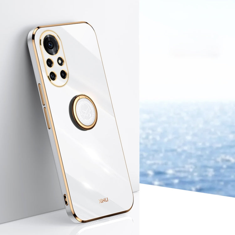 XINLI Straight Edge 6D Electroplate TPU Phone Case with Ring Holder, For Huawei nova 7 5G, For Huawei nova 7 Pro 5G, For Huawei nova 7 SE, For Huawei nova 8 5G, For Huawei nova 8 Pro 5G, For Huawei nova 8 SE