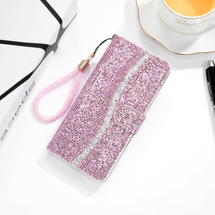 Glitter Powder Horizontal Flip Leather Case with Card Slots & Holder & Lanyard, For iPhone 13 mini, For iPhone 13, For iPhone 13 Pro, For iPhone 13 Pro Max, For Samsung Galaxy A03s(EU Version)