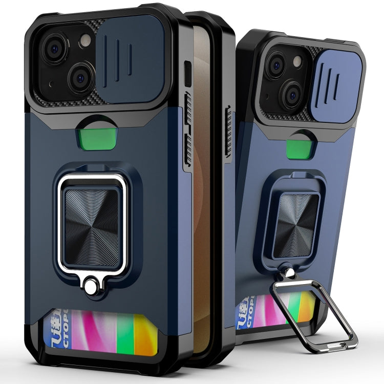 Sliding Camera Cover Design PC + TPU Shockproof Case with Ring Holder & Card Slot, For iPhone 13 mini, For iPhone 13, For iPhone 13 Pro, For iPhone XS / X, For iPhone XR, For iPhone 11 Pro, For iPhone 11 Pro Max, For iPhone 12 / 12 Pro