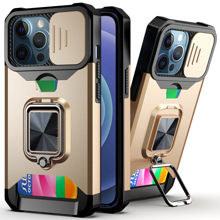 Sliding Camera Cover Design PC + TPU Shockproof Case with Ring Holder & Card Slot, For iPhone 11 Pro Max, For iPhone 12 / 12 Pro, For iPhone 12 Pro Max, For iPhone 13 Pro Max, For iPhone 11, For iPhone XS Max