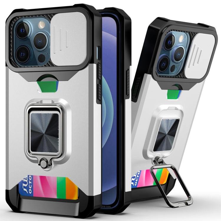 Sliding Camera Cover Design PC + TPU Shockproof Case with Ring Holder & Card Slot, For iPhone 12 Pro Max, For iPhone 13 Pro Max, For iPhone 11, For iPhone XS Max