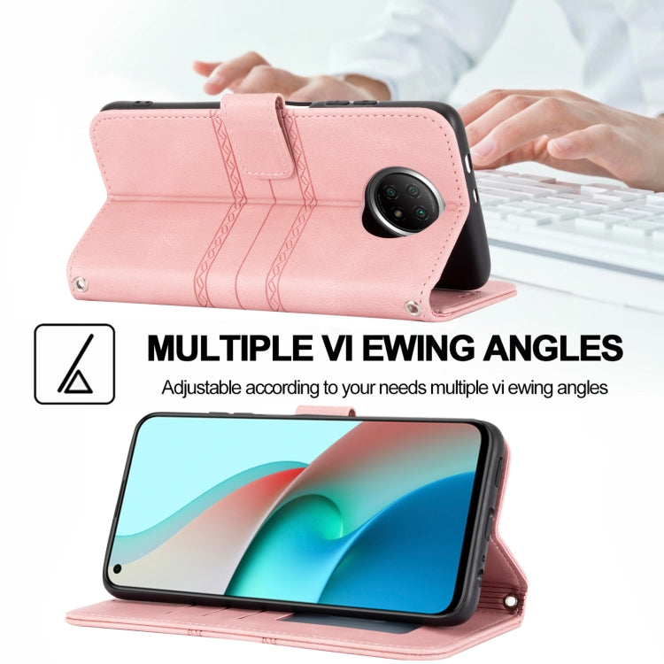 Embossed Striped Magnetic Buckle PU + TPU Horizontal Flip Leather Case with Holder & Card Slot & Wallet & Photo Frame & Sling, For Xiaomi Redmi Note 9 5G, For Xiaomi Redmi Note 9 Pro Max, For Xiaomi Redmi Note 10, For Xiaomi Redmi Note 10 5G           ...