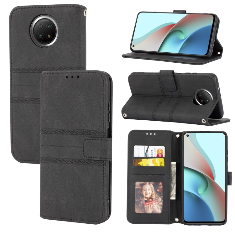 Embossed Striped Magnetic Buckle PU + TPU Horizontal Flip Leather Case with Holder & Card Slot & Wallet & Photo Frame & Sling, For Xiaomi Redmi Note 9 5G, For Xiaomi Redmi Note 9 Pro Max, For Xiaomi Redmi Note 10, For Xiaomi Redmi Note 10 5G           ...