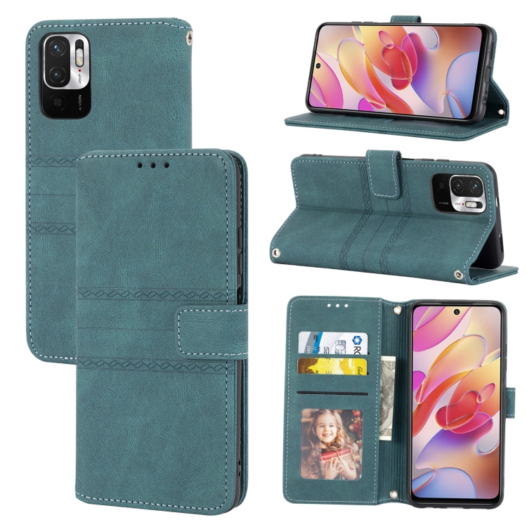 Embossed Striped Magnetic Buckle PU + TPU Horizontal Flip Leather Case with Holder & Card Slot & Wallet & Photo Frame & Sling, For Xiaomi Redmi Note 9 5G, For Xiaomi Redmi Note 9 Pro Max, For Xiaomi Redmi Note 10, For Xiaomi Redmi Note 10 5G           ...