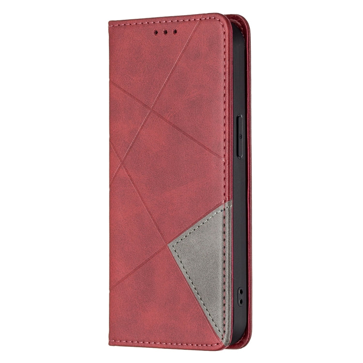 Rhombus Texture Horizontal Flip Magnetic Leather Case with Holder & Card Slots, For iPhone 13 mini, For iPhone 13, For iPhone 13 Pro, For iPhone 13 Pro Max