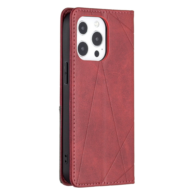 Rhombus Texture Horizontal Flip Magnetic Leather Case with Holder & Card Slots, For iPhone 13 mini, For iPhone 13, For iPhone 13 Pro, For iPhone 13 Pro Max