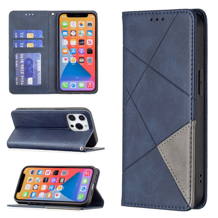 Rhombus Texture Horizontal Flip Magnetic Leather Case with Holder & Card Slots, For iPhone 13 mini, For iPhone 13, For iPhone 13 Pro, For iPhone 13 Pro Max